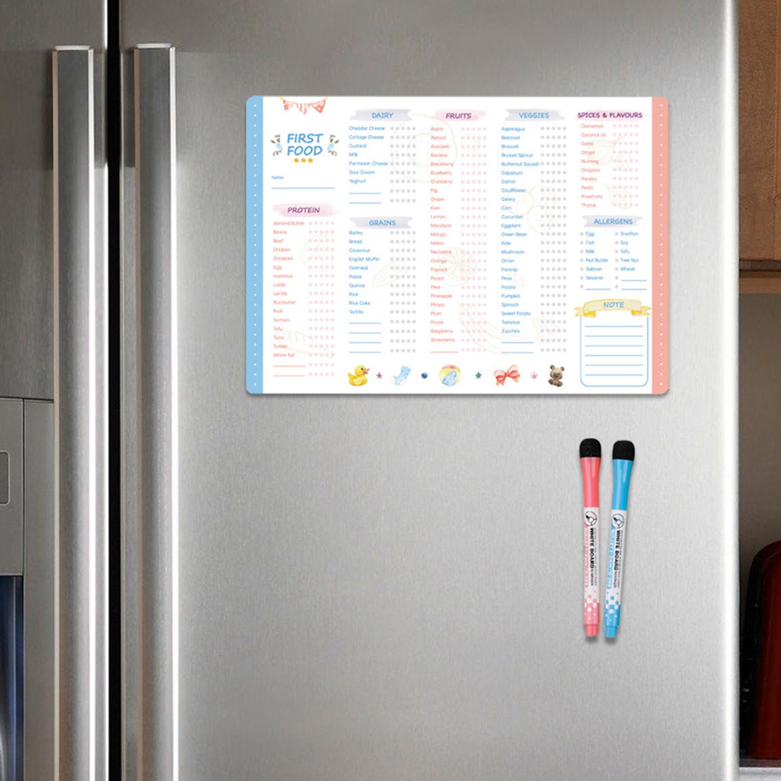 Baby Food Tracker - First Foods Chart Magnetic Baby First