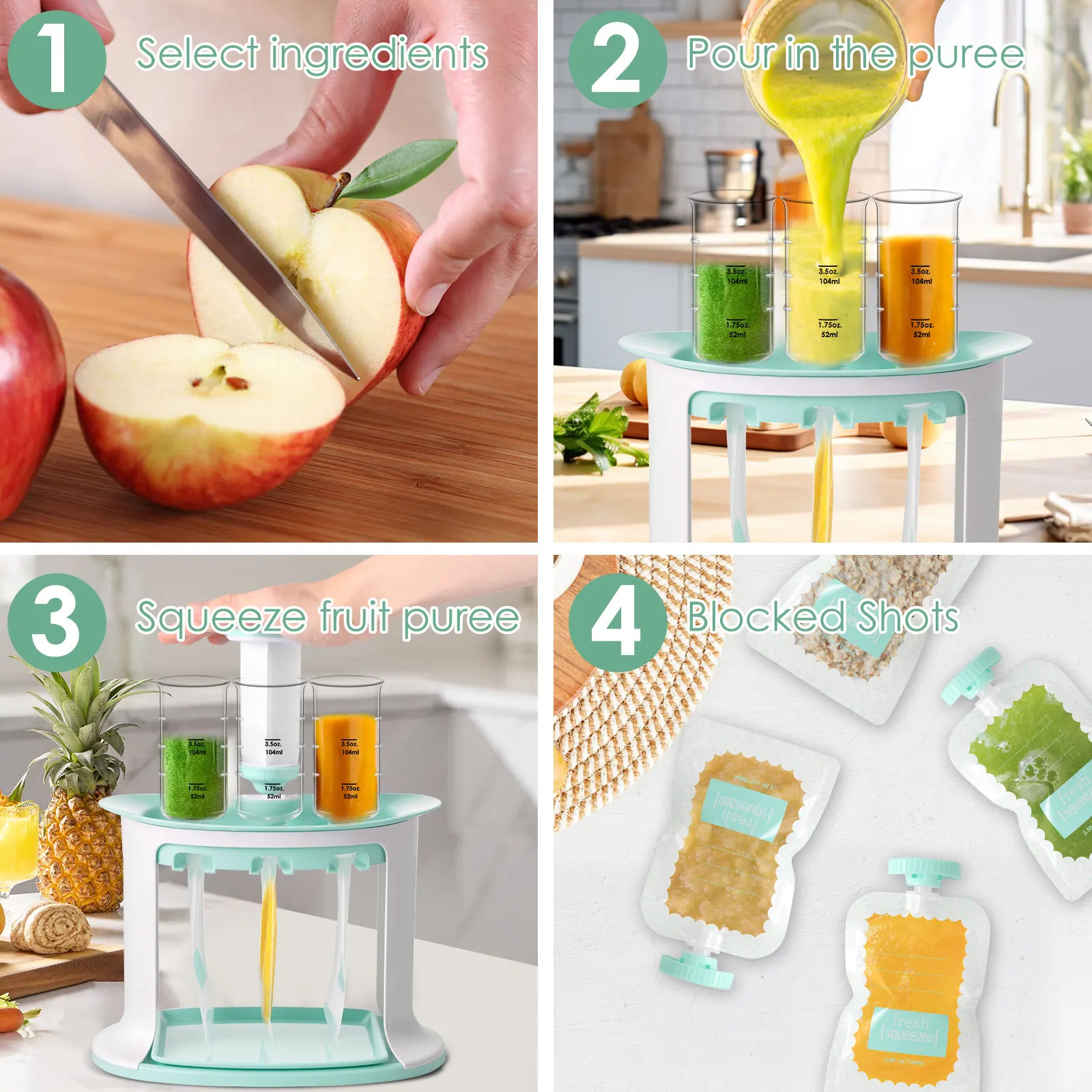 Squeeze Station for Baby Reusa - Baby Food Reusable Pouches บทวิจารณ์และราคา