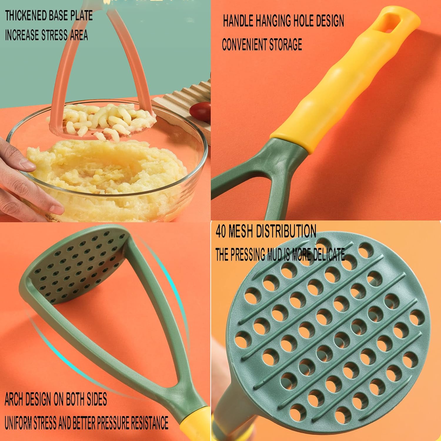 2pcs Potato Masher Manual Mash - Baby Food With Avocado บทวิจารณ์และราคา