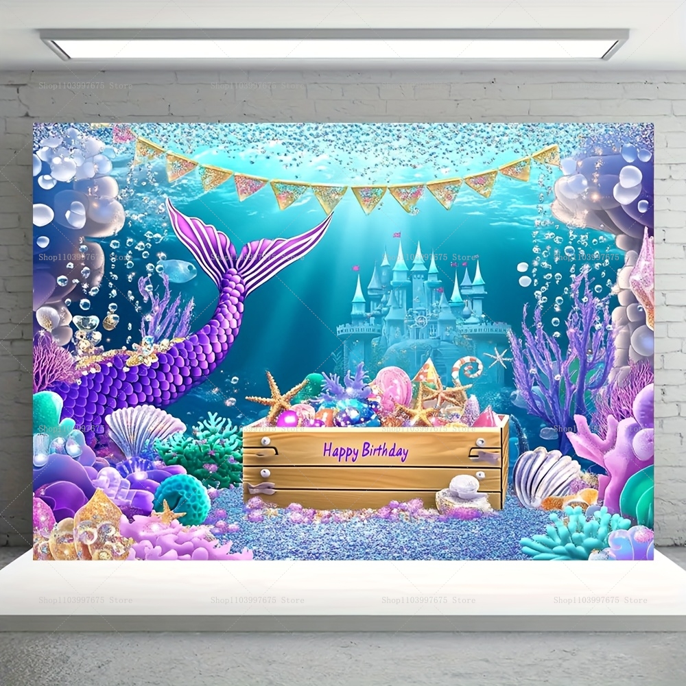 Mermaid Party Backdrops Childr - Baby Food For 1 Year Old บทวิจารณ์และราคา