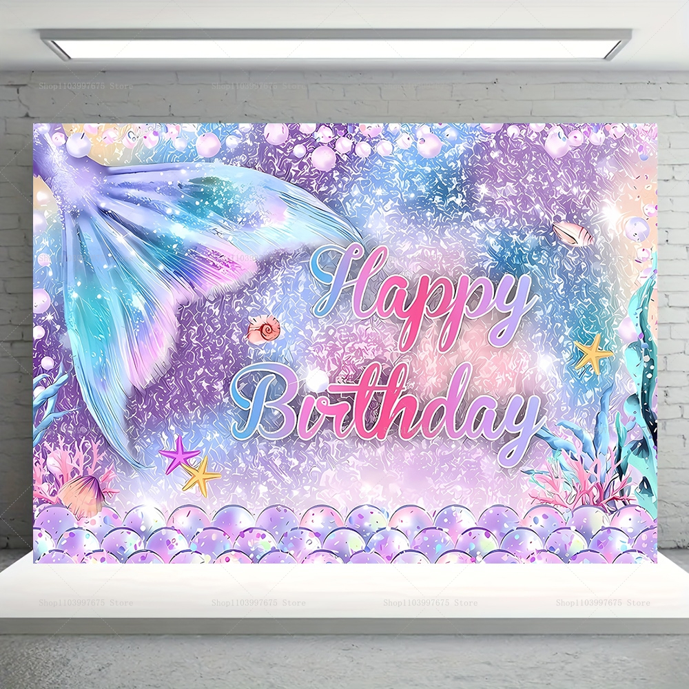 Mermaid Party Backdrops Childr - Baby Food For 1 Year Old บทวิจารณ์และราคา