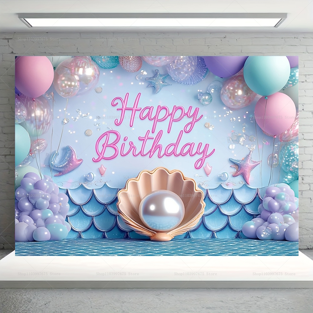 Mermaid Party Backdrops Childr - Baby Food For 1 Year Old บทวิจารณ์และราคา