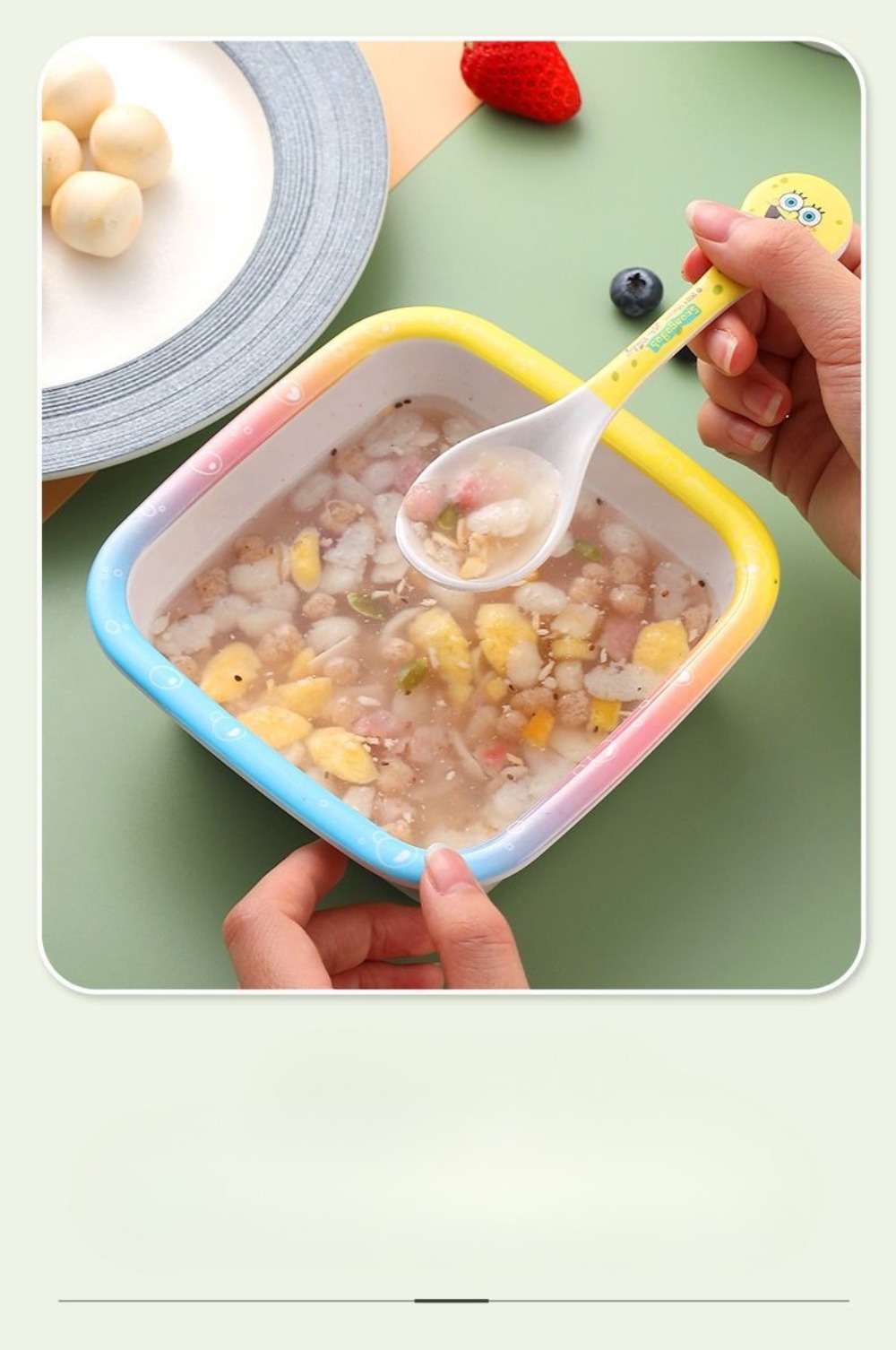Cute Cartoon SpongeBob Bamboo  - Baby Food With Fiber บทวิจารณ์และราคา