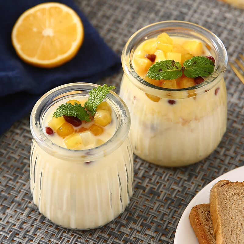 5pc Yogurt Pudding Glass Jar W - Baby Food Glass บทวิจารณ์และราคา