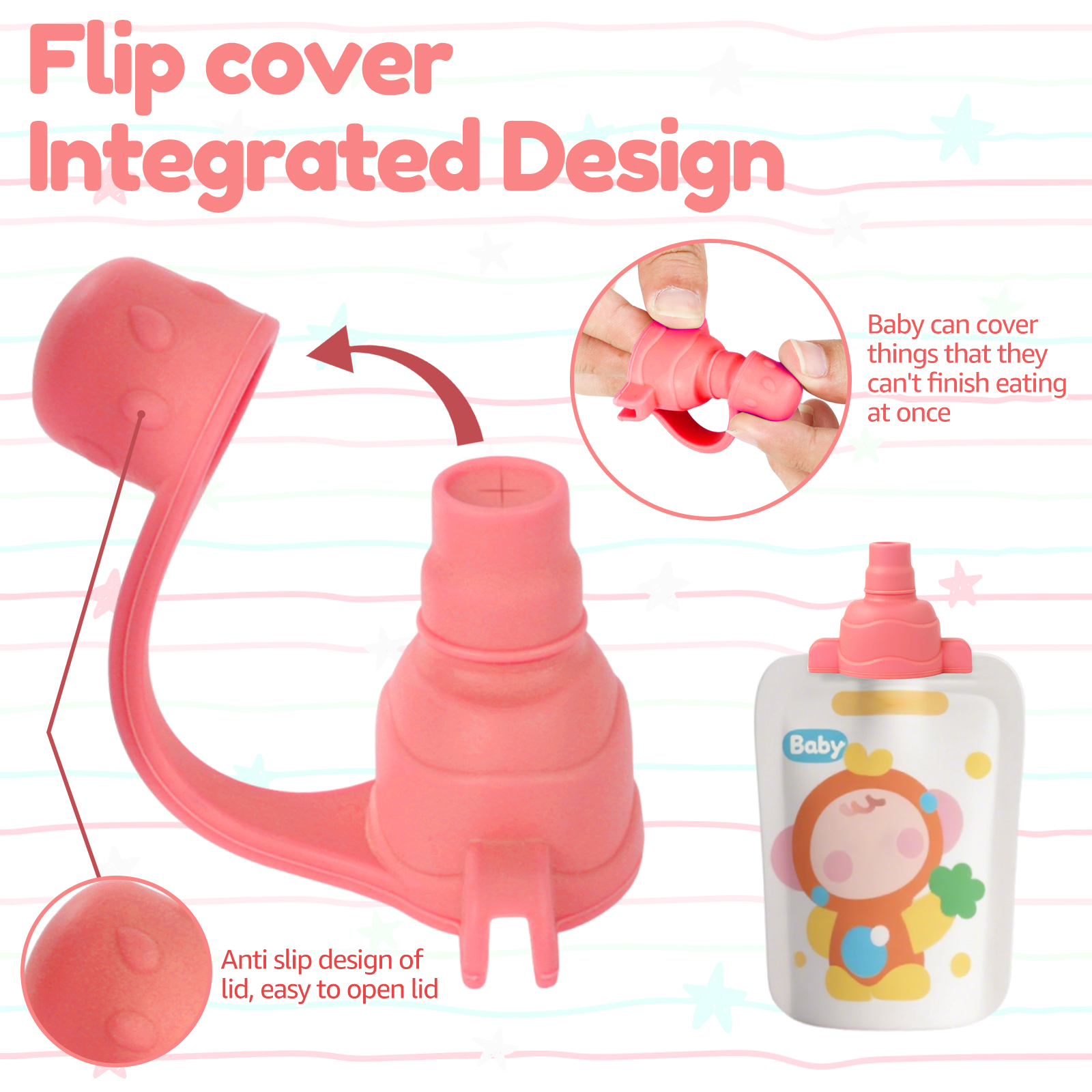 8Pcs Baby Food Pouches No Spil - Baby Food Reusable Pouches บทวิจารณ์และราคา