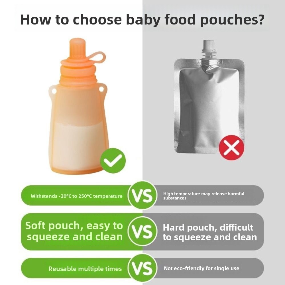 BPA Free Silicone Baby Food Po - Baby Food Reusable Pouches บทวิจารณ์และราคา