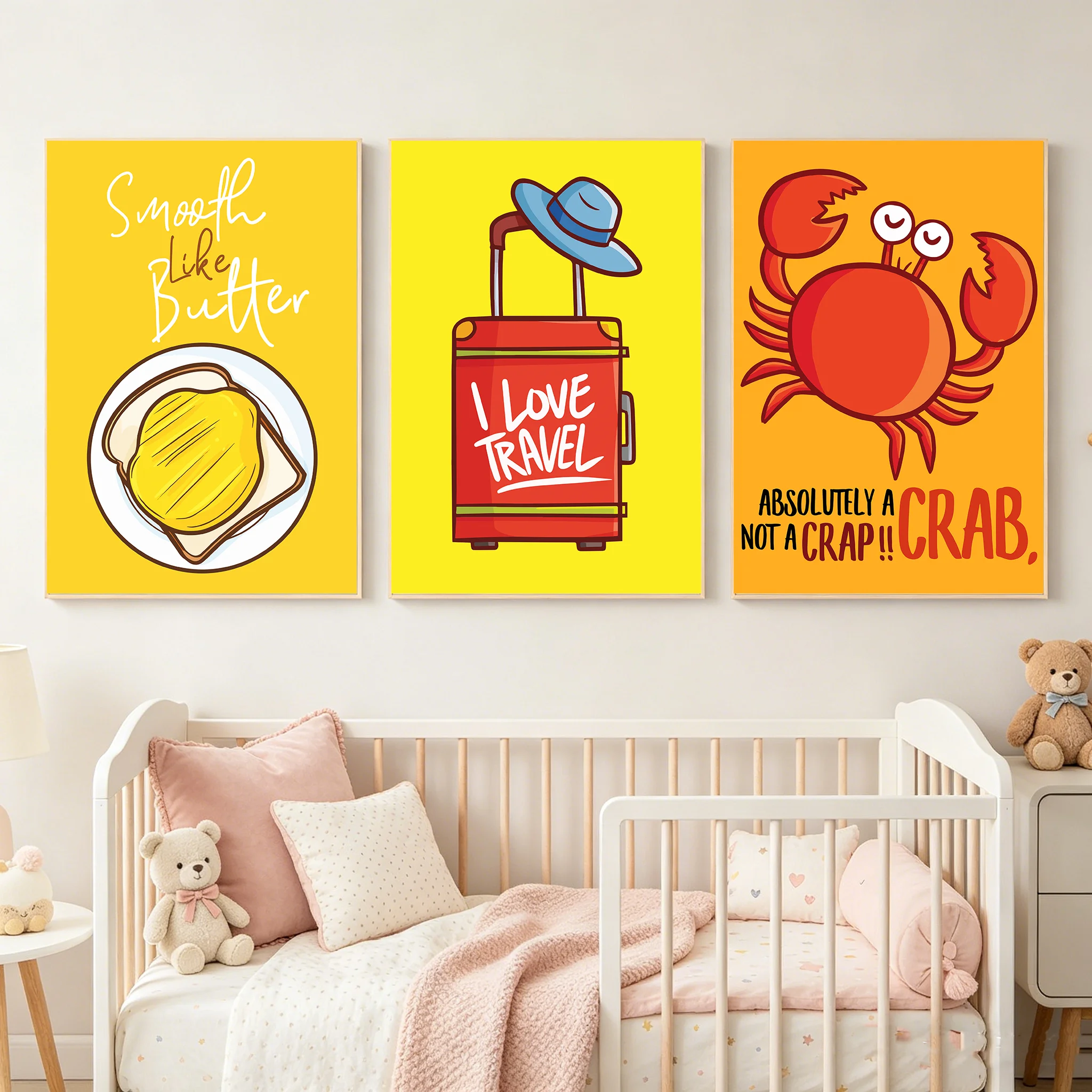 1pc frameless Cartoon Nursery  - Baby Food Quote บทวิจารณ์และราคา