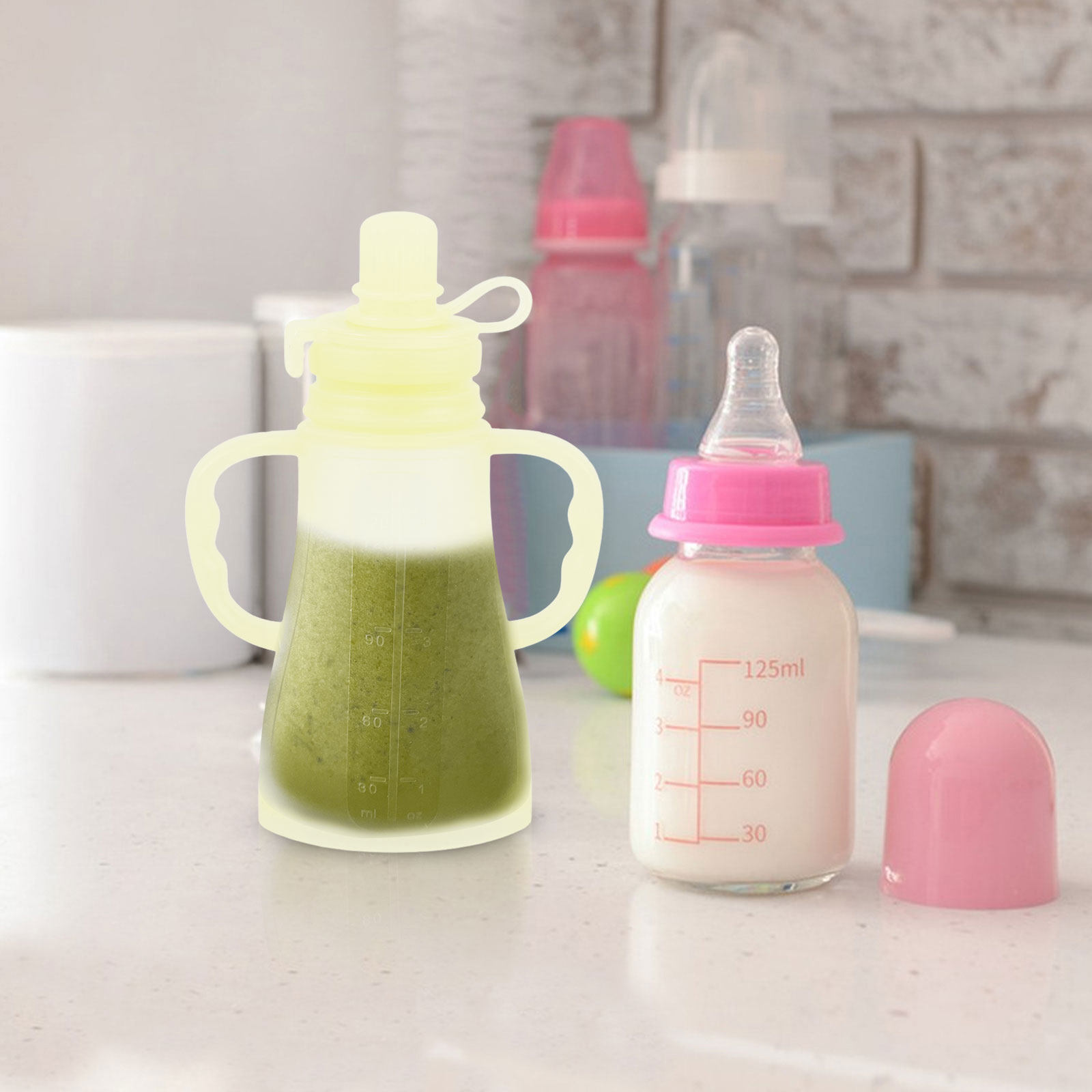 Silicone Baby Food Pouches Lig - Baby Food Reusable Pouches บทวิจารณ์และราคา