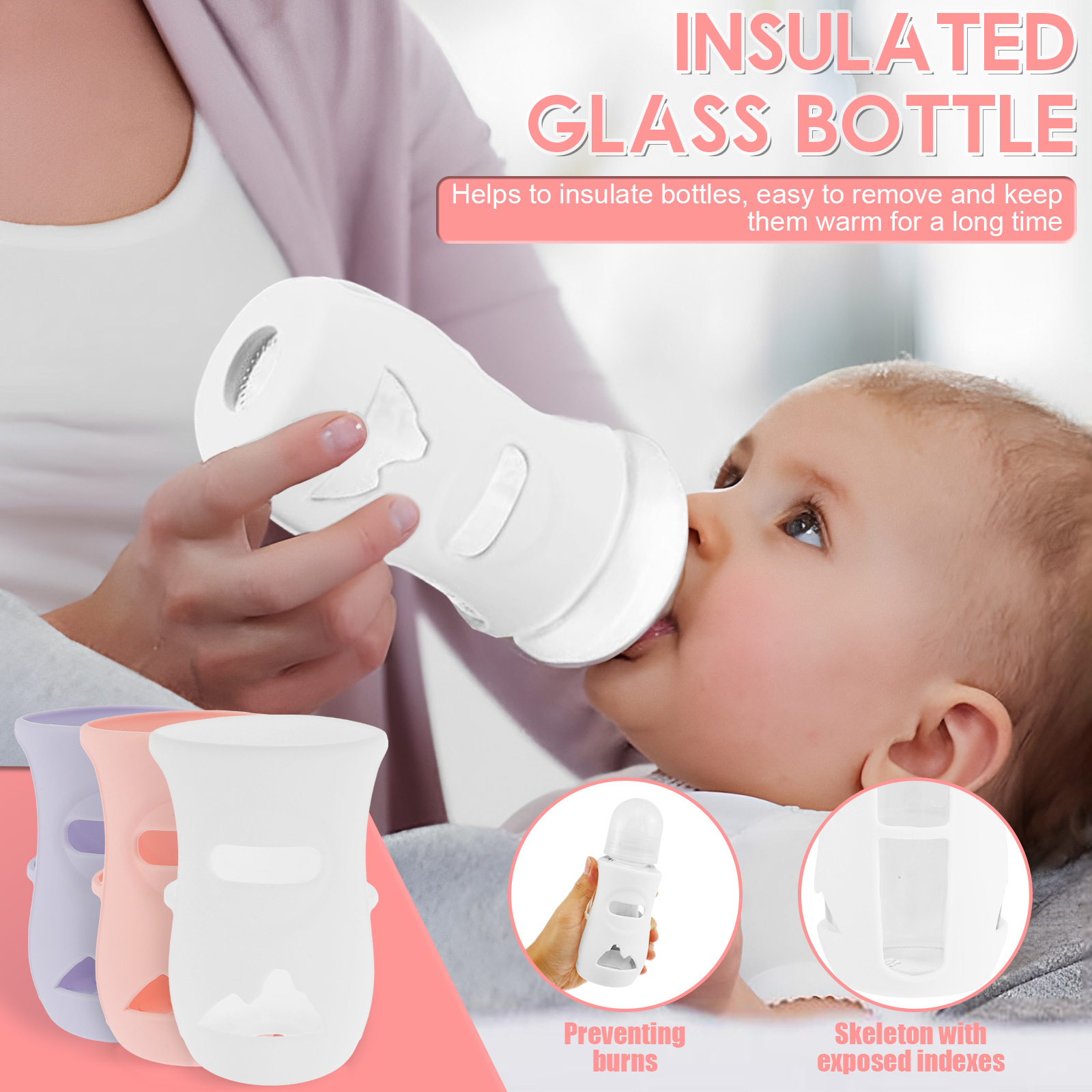 Silicone Sleeves Silicone Baby - Baby Food Glass บทวิจารณ์และราคา