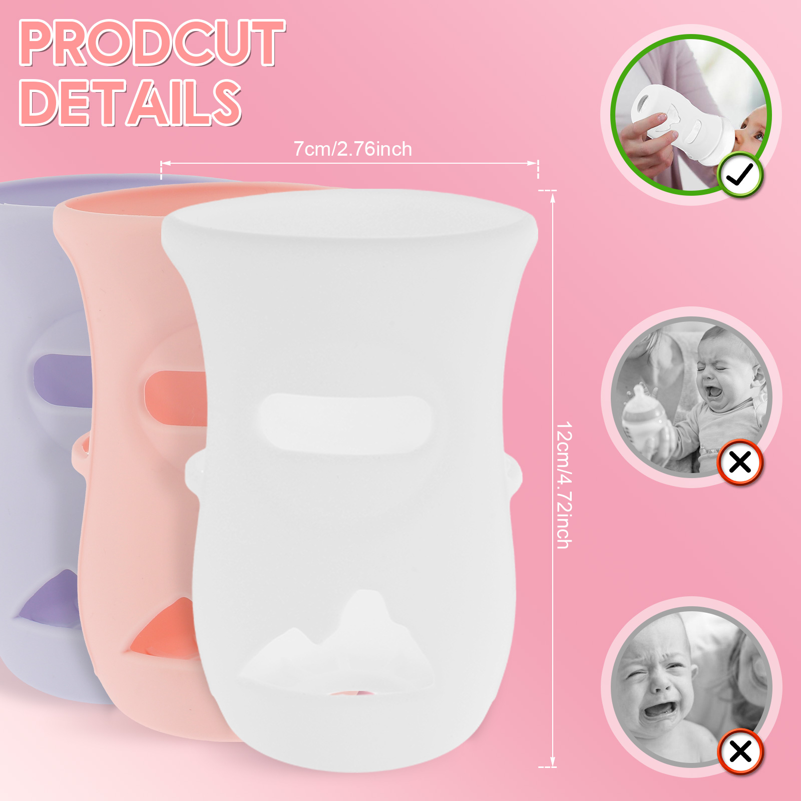 Silicone Sleeves Silicone Baby - Baby Food Glass บทวิจารณ์และราคา
