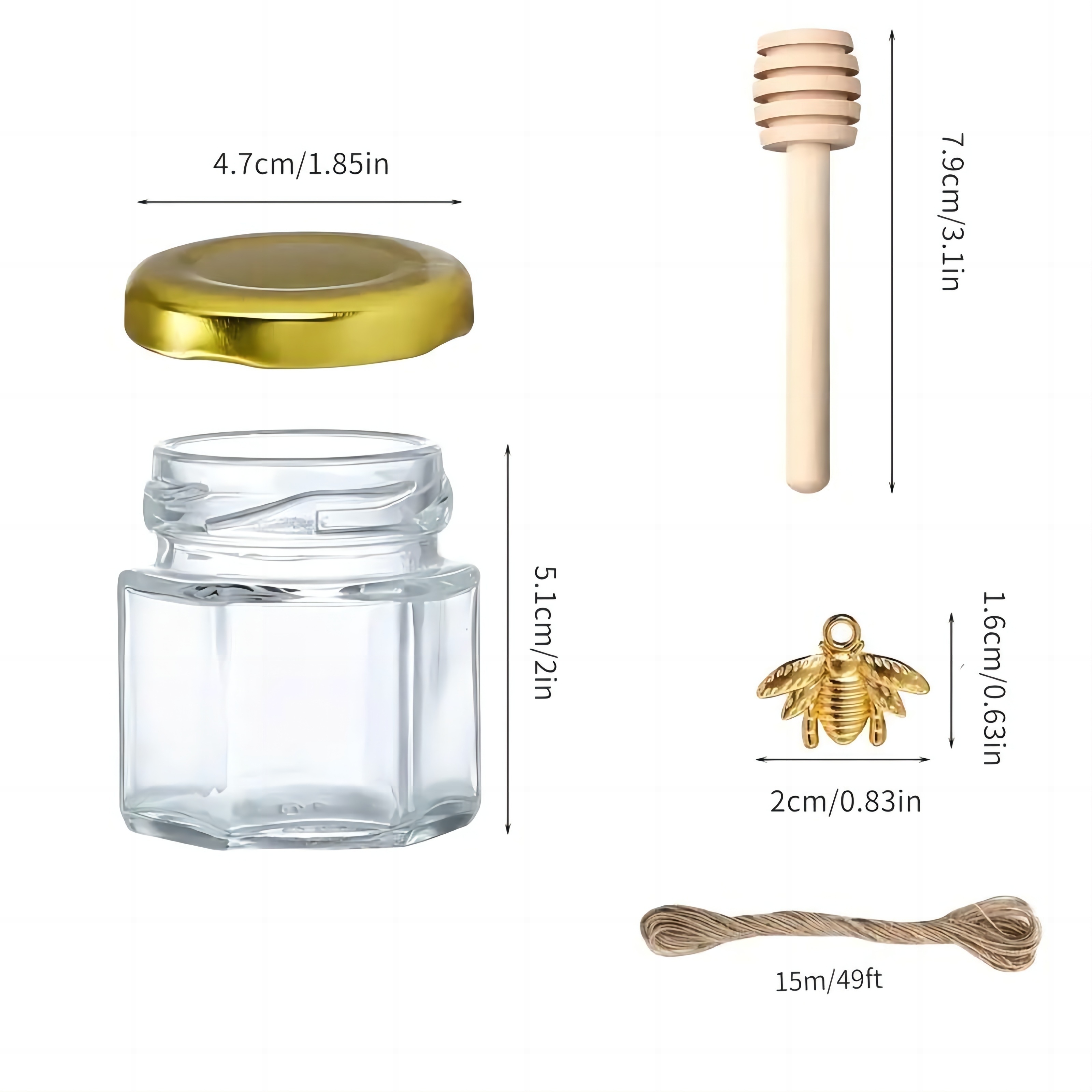 1.5 Oz Hexagon Mini Glass Hone - Baby Food Glass บทวิจารณ์และราคา