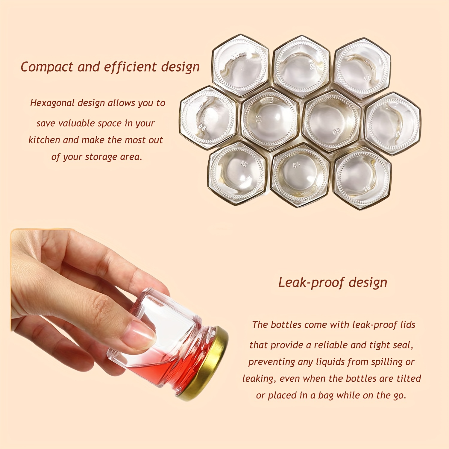 1.5 Oz Hexagon Mini Glass Hone - Baby Food Glass บทวิจารณ์และราคา