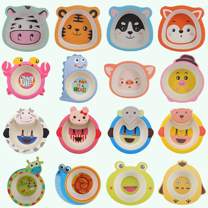 Cartoon Bamboo Fiber Cute Bowl - Baby Food With Fiber บทวิจารณ์และราคา