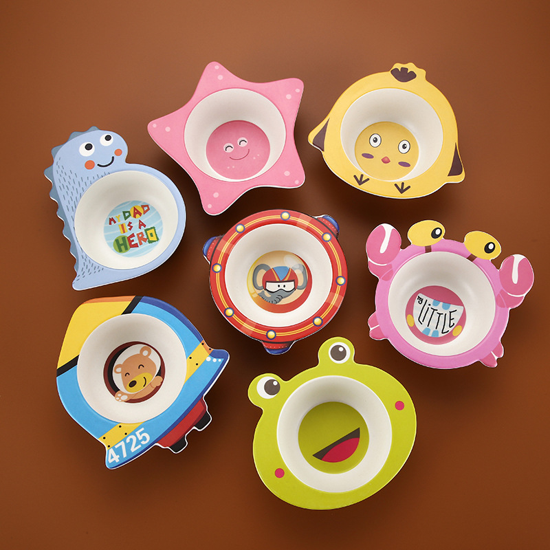 Cartoon Bamboo Fiber Cute Bowl - Baby Food With Fiber บทวิจารณ์และราคา