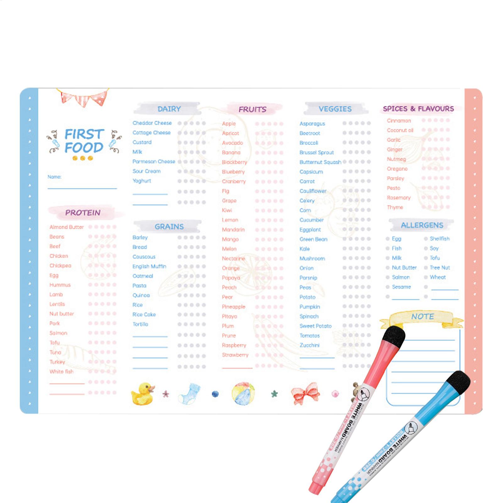 First Foods Chart Magnetic Bab - Baby Food Tracker บทวิจารณ์และราคา