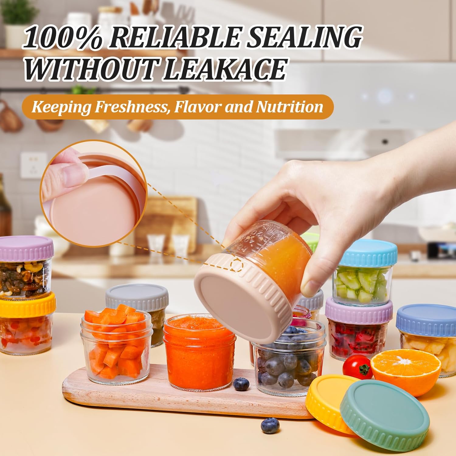 Glass Baby Food Storage Contai - Baby Food Reusable Pouches บทวิจารณ์และราคา