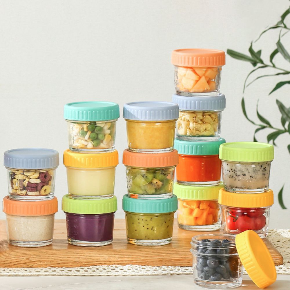 6pcs Mason Jar Glass Baby Food - Baby Food Glass บทวิจารณ์และราคา