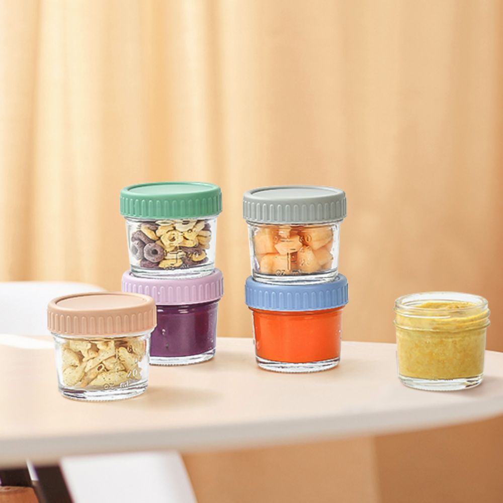 6pcs Mason Jar Glass Baby Food - Baby Food Glass บทวิจารณ์และราคา