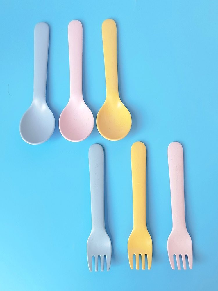 Bamboo Fiber Fork Spoon Baby A - Baby Food With Fiber บทวิจารณ์และราคา