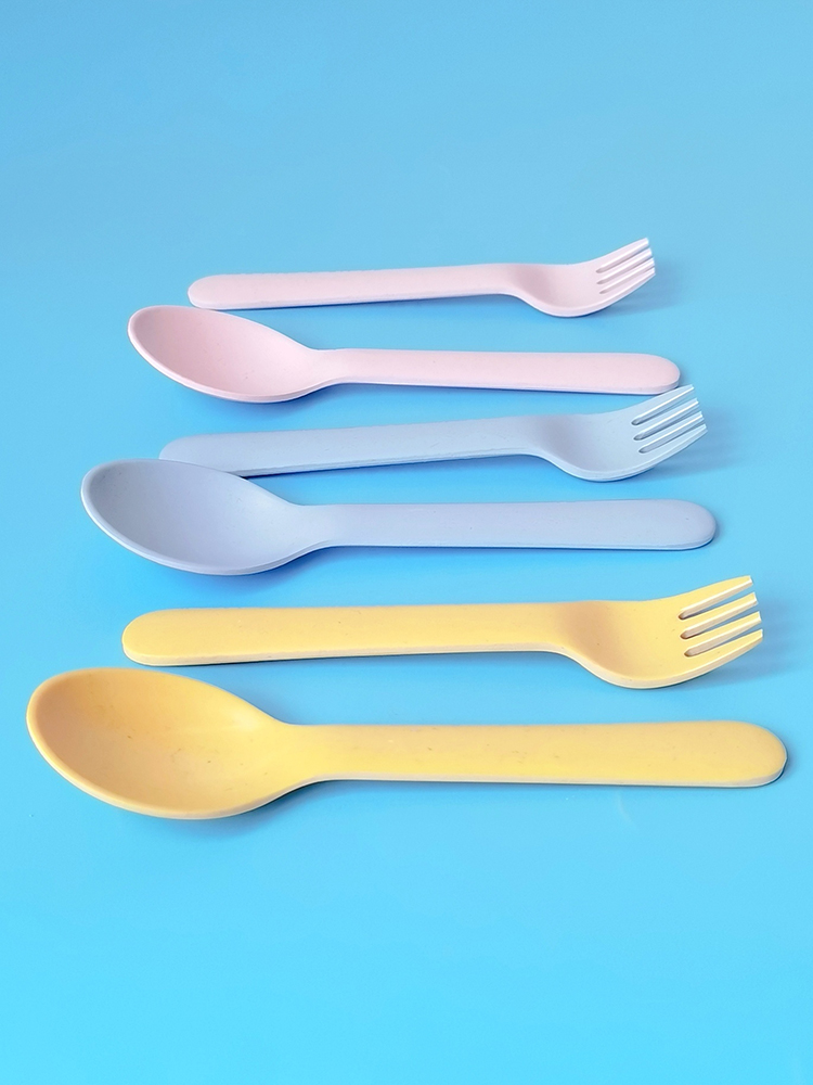Bamboo Fiber Fork Spoon Baby A - Baby Food With Fiber บทวิจารณ์และราคา